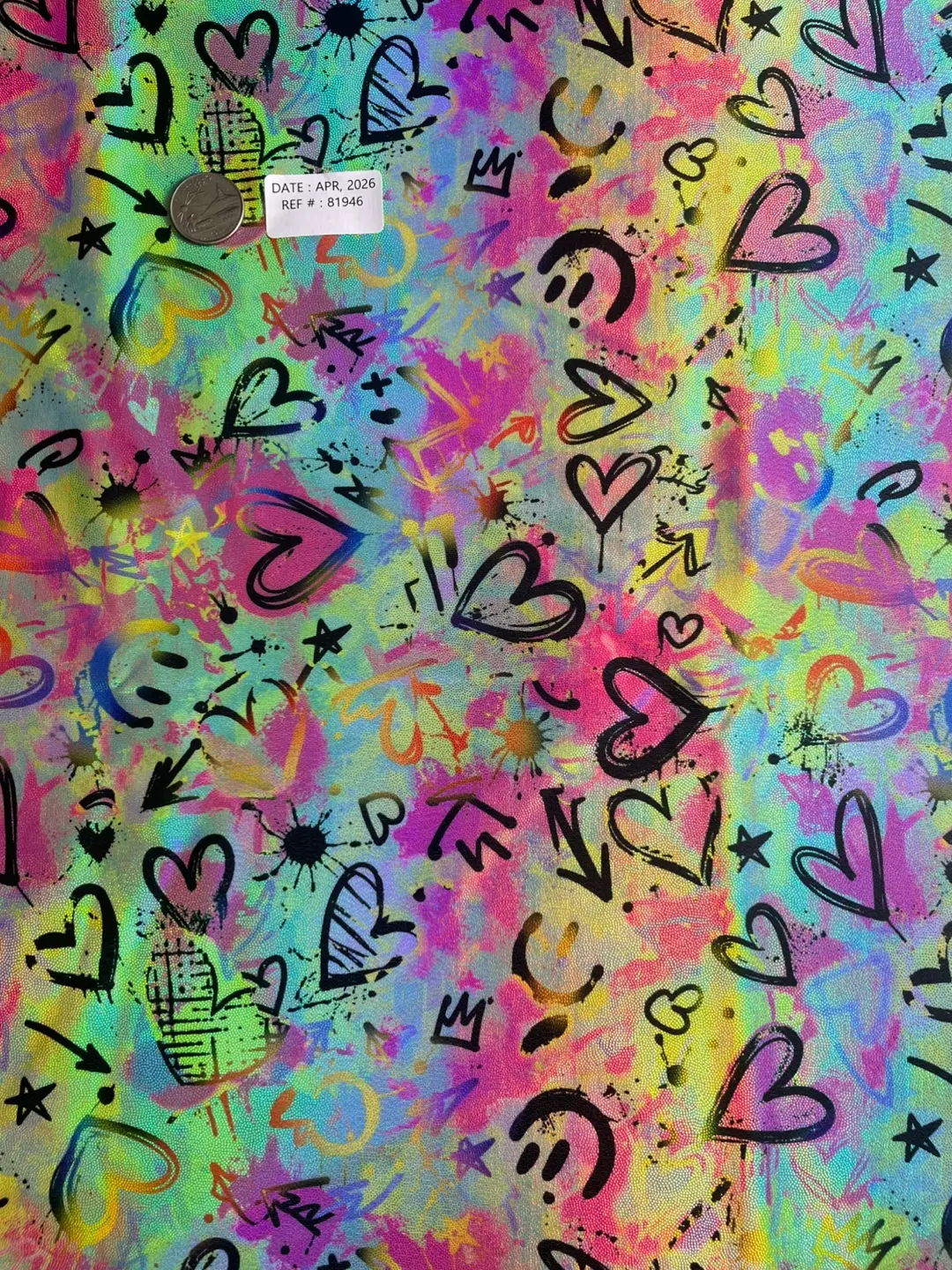 Urban Doodle Hologram Foil Fabric